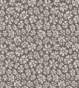 Savanna Shell Wallpaper by Cole & Son Soot  Snow & Metallic Silver