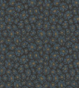 Savanna Shell Wallpaper by Cole & Son Denim Charcoal & Metallic Gold