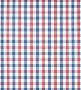 Saybrook Check Fabric by Anna French Blue and Red