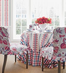 Saybrook Check Fabric by Anna French Blue and Red