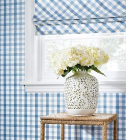 Saybrook Check Wallpaper by Anna French Pink/Beige