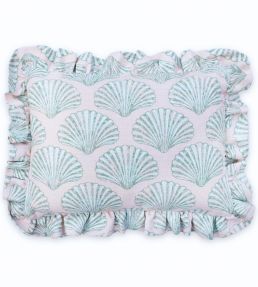 Scallop Shell Cushion 47 x 34cm by Barneby Gates Plaster/Green