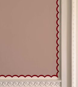 Scalloped Border Wallpaper by Ottoline Red