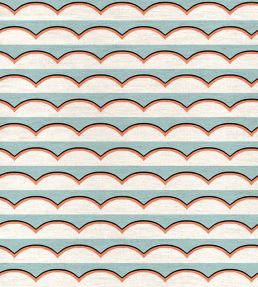 Scallops Linen Fabric by Ottoline Light Blue
