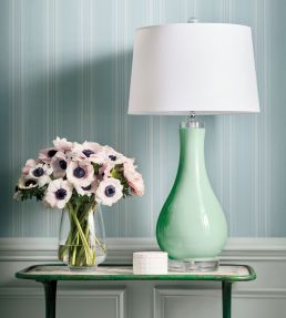 Scarlet Stripe Wallpaper by Thibaut Blush