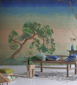 Scene D Arbre Grasscloth Mural by Designers Guild Elm