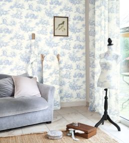 Scene D'Ete Wallpaper by Casadeco Bleu Porcelaine
