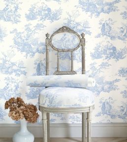 Scene D'Ete Wallpaper by Casadeco Bleu Porcelaine