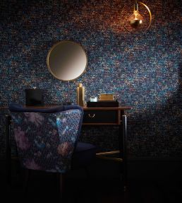 Scintilla Wallpaper by Clarke & Clarke Midnight