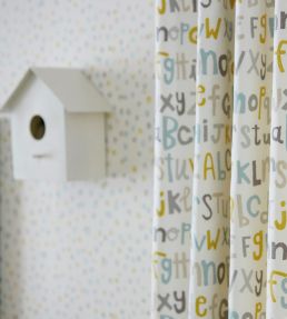 Letters Play Fabric by Scion Hemp/Biscuit/Paper