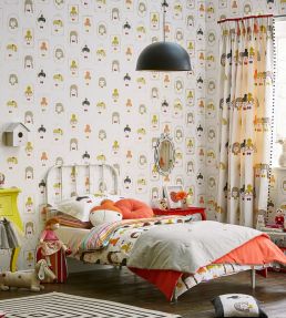 Hello Dolly Wallpaper by Scion Sunshine/Tangerine/Postbox
