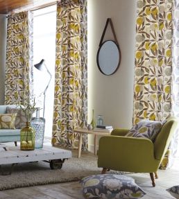 Blomma Fabric by Scion Tangerine / Chilli / Citrus