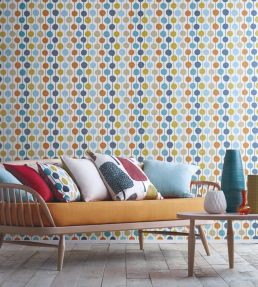 Cedar Fabric by Scion Tangerine / Sulphur / Chilli