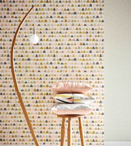 Priya Wallpaper by Scion Charcoal/Fossil/Linen