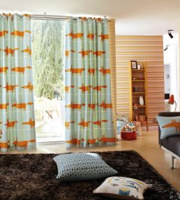 Mr Fox Fabric by Scion Sunflower / Gull / Chalk
