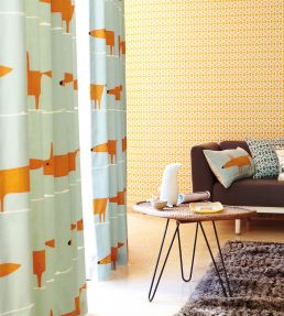 Mr Fox Fabric by Scion Sunflower / Gull / Chalk