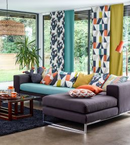 Nuevo Fabric by Scion Citrus / Paprika / Forest