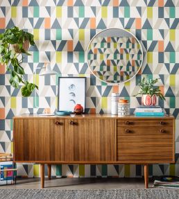 Nuevo Wallpaper by Scion Dandelion/Charcoal/Brick