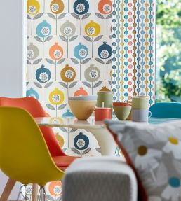 Pepino Fabric by Scion Pink Grapefruit / Sunshine