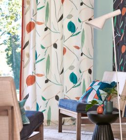 Oxalis Fabric by Scion Pimento / Marine
