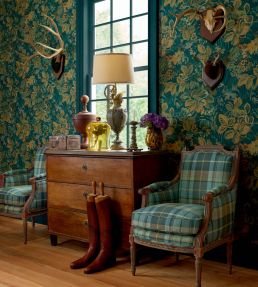 Scot's Plaid Fabric by Thibaut Sage