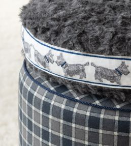 Scottie Embroidered Border Trimming by Samuel & Sons Grey