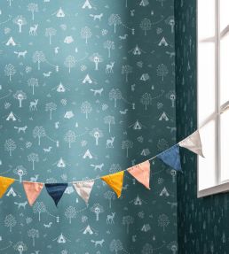Scouty Wallpaper by Caselio Bleu nuit