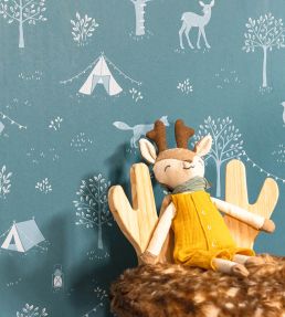Scouty Wallpaper by Caselio Bleu nuit