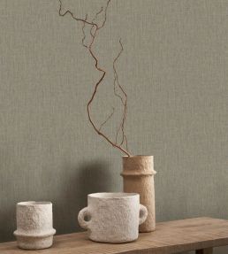 Scribe Wallpaper by Casadeco Gris Argile