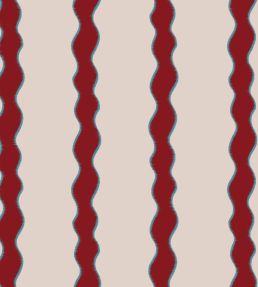 Scroll Stripe Fabric by Parker & Jules Crimson