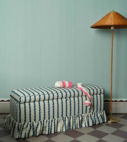 Scroll Stripe Fabric by Parker & Jules Day Blue