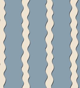 Scroll Stripe Fabric by Parker & Jules Sky