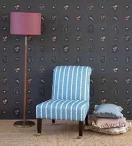 Scroll Stripe Fabric by Parker & Jules Sky