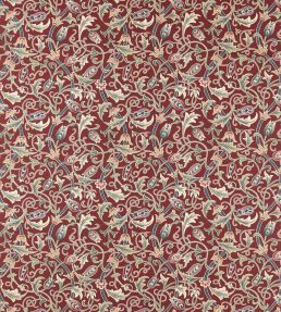 Scrolling Tulip Fabric by Morris & Co Plum