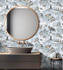 Sea Life Wallpaper by Brand McKenzie Aqua & Sand