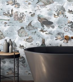 Sea Life Wallpaper by Brand McKenzie Aqua & Sand