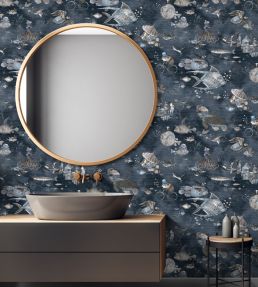 Sea Life Wallpaper by Brand McKenzie Navy