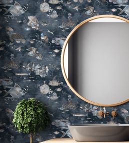 Sea Life Wallpaper by Brand McKenzie Navy