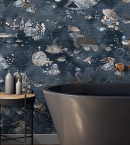 Sea Life Wallpaper by Brand McKenzie Navy