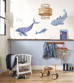 Sea Life Spray Up Mural by Casadeco Bleu