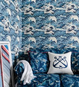 Sea Waves Wallpaper by MINDTHEGAP Light Blue