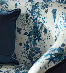 Seaforest Fabric by Clarke & Clarke Aqua