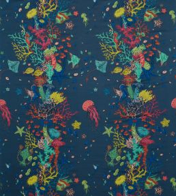 Seaforest Jacquard Fabric by Clarke & Clarke Navy