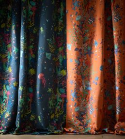 Seaforest Jacquard Fabric by Clarke & Clarke Navy