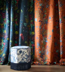 Seaforest Jacquard Fabric by Clarke & Clarke Peach