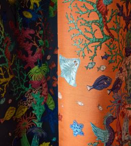 Seaforest Jacquard Fabric by Clarke & Clarke Peach
