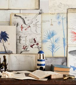 Seaman's Journal Wallpaper by MINDTHEGAP Indigo Red