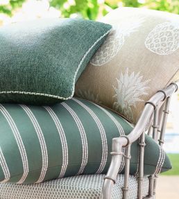 Seaside Stripe Fabric by Thibaut Pine