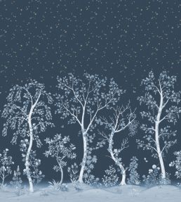 Seasonal Woods Mural by Cole & Son Midnight