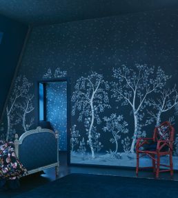 Seasonal Woods Mural by Cole & Son Midnight